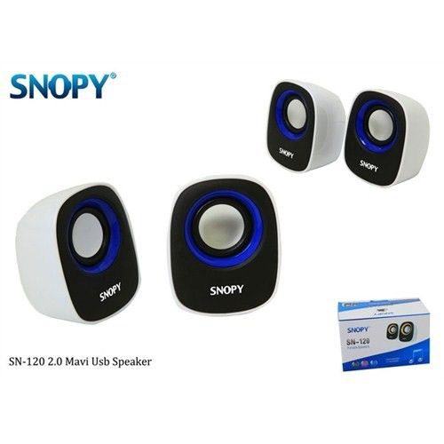 SN-120-BEYAZ MAVI SNOPY 6W 1+1 USB HOPARLOR